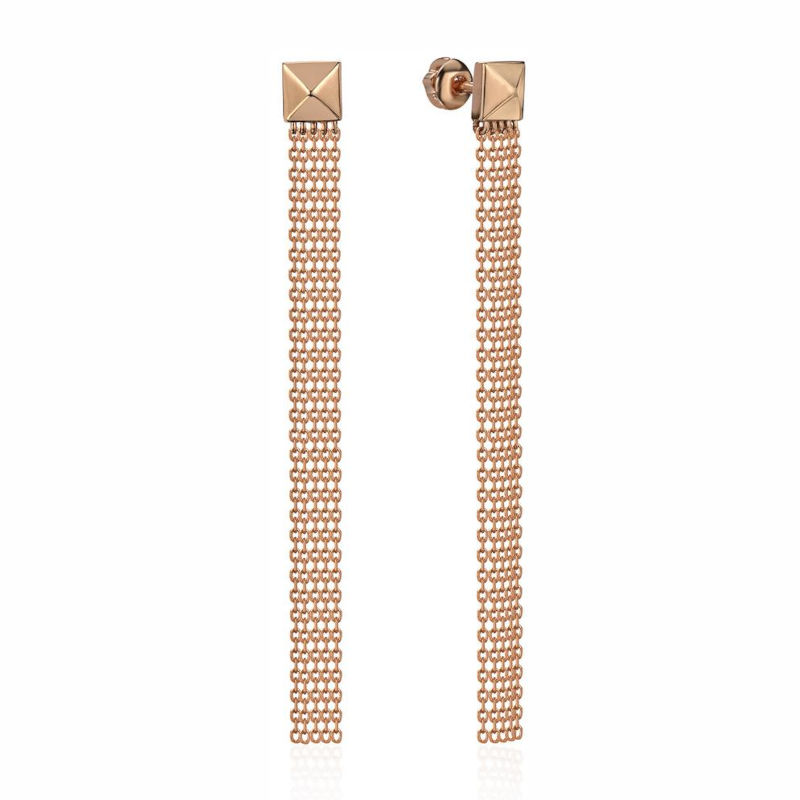 Серьги из красного золота 585 пробы без вставок 01С0114702