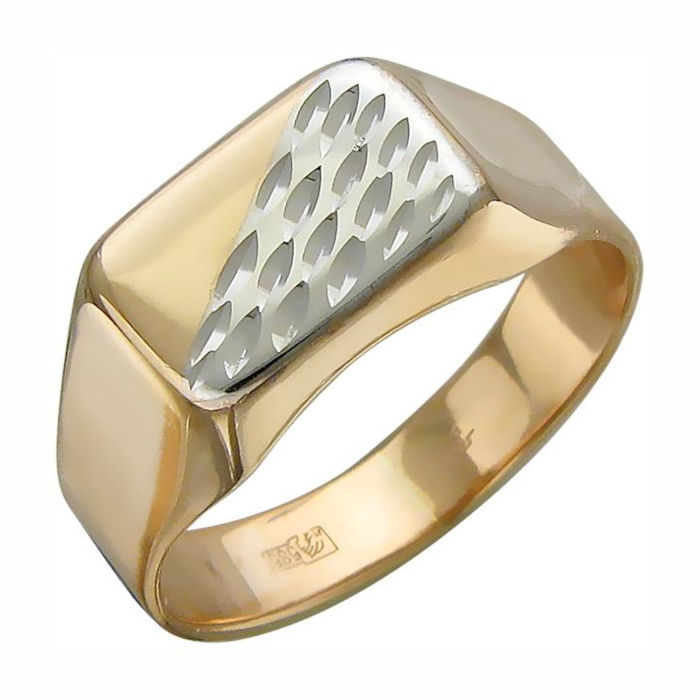 Печатка из красного золота 585 пробы без вставок 01Т716659Б