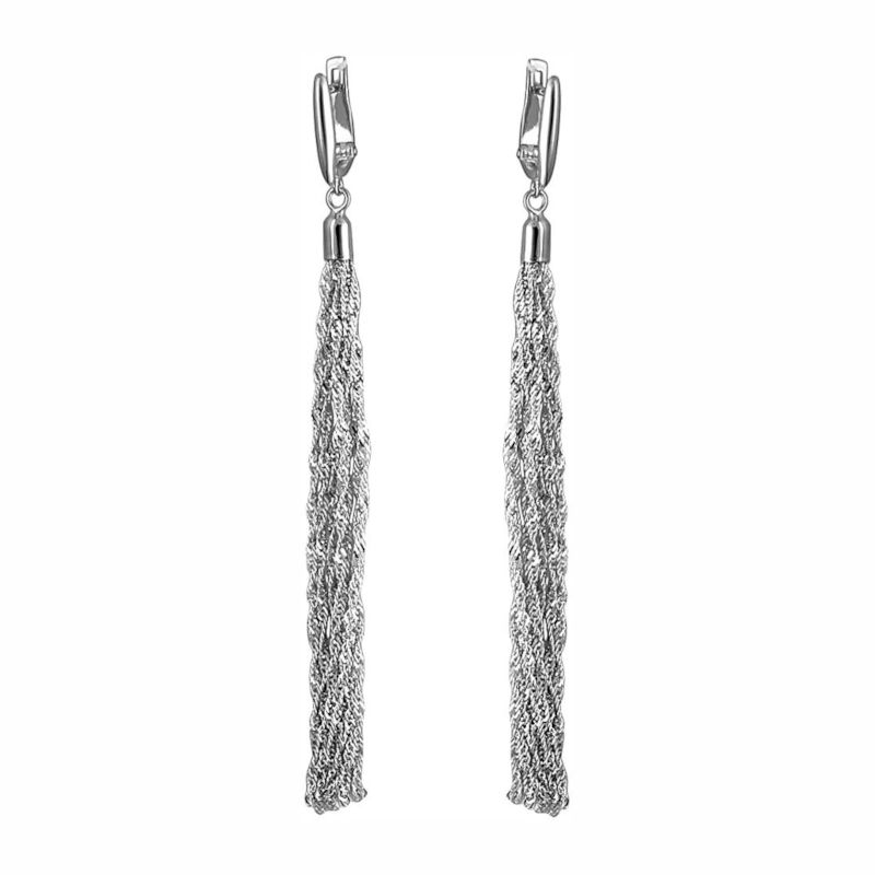 Серьги из белого золота 585 пробы без вставок 01С7211757