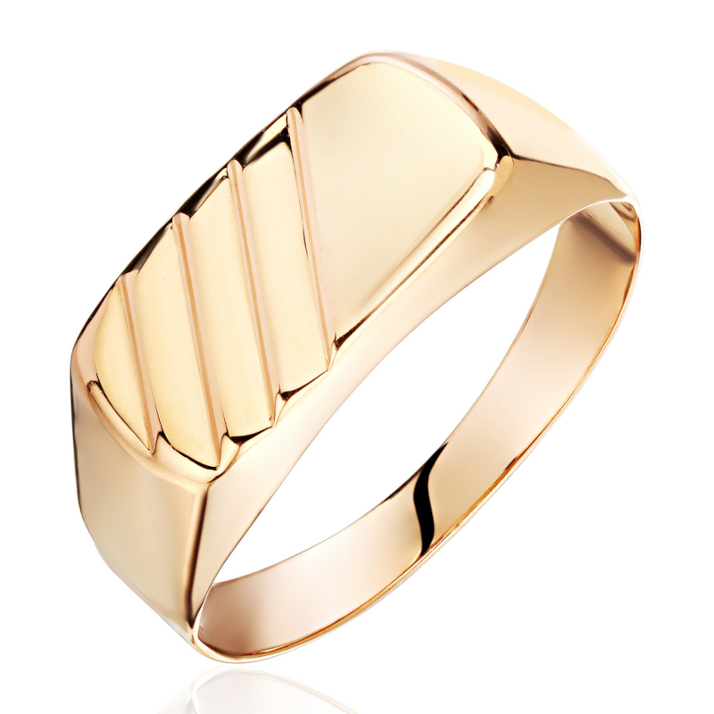 Печатка из красного золота 375 пробы без вставок 01Т012228S