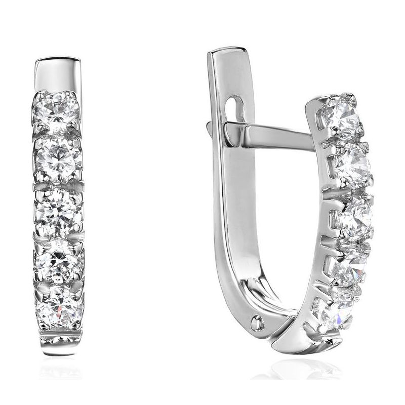 Серьги из платины 585 пробы с бриллиантами 01С691227-585