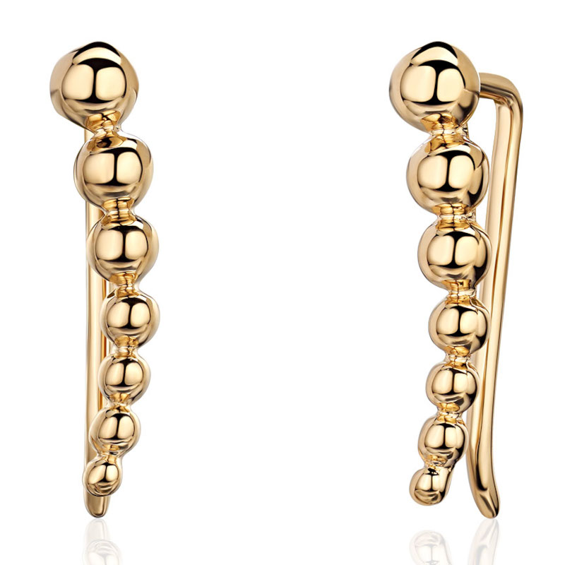 Серьги из желтого золота 585 пробы без вставок 01С0316939