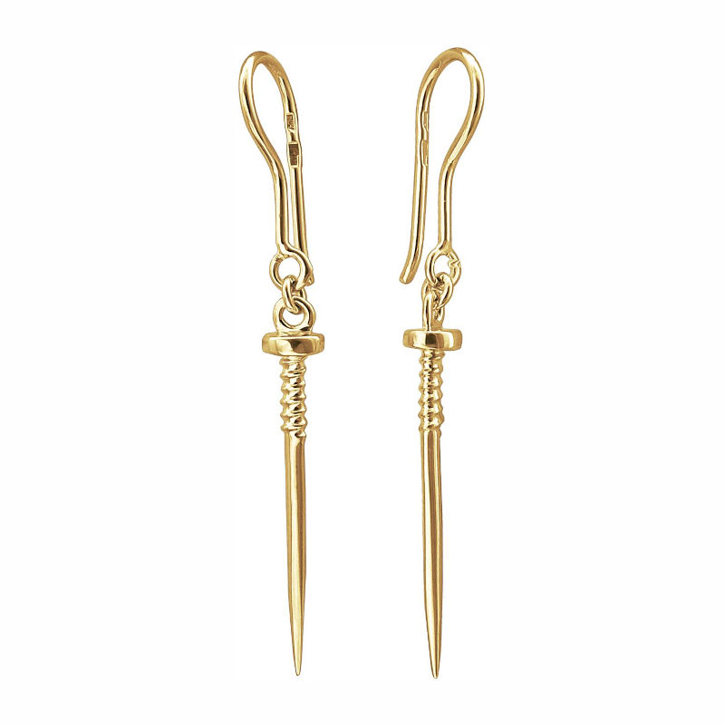 Серьги из желтого золота 585 пробы без вставок 01С0313069