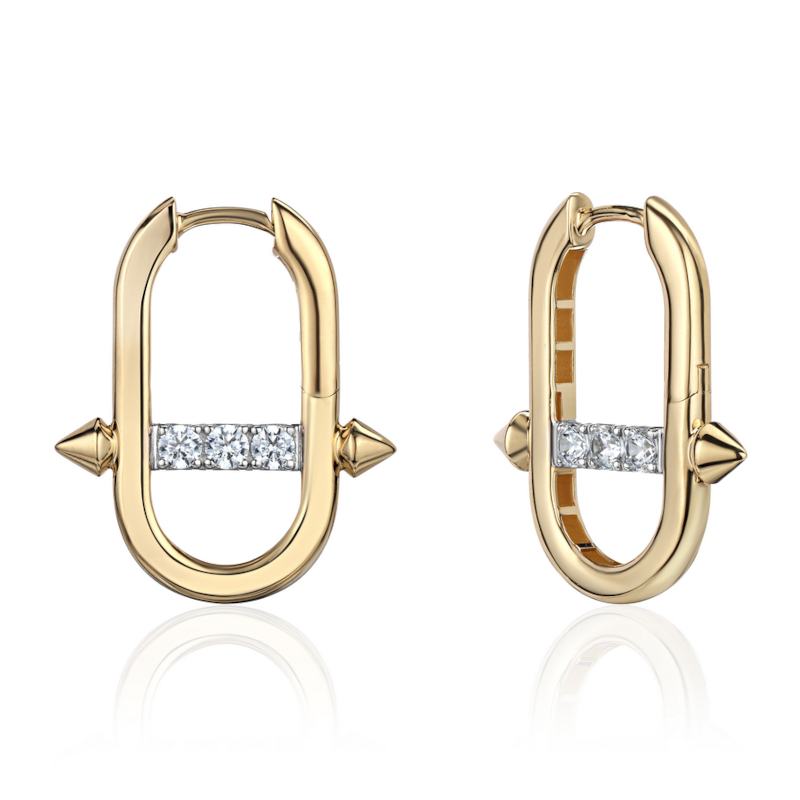 Серьги из желтого золота 585 пробы с фианитами 01С1316949Р