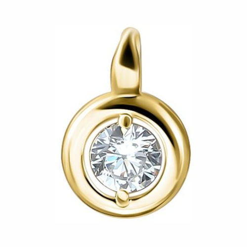 Подвеска из желтого золота 585 пробы с фианитом 01П1314089
