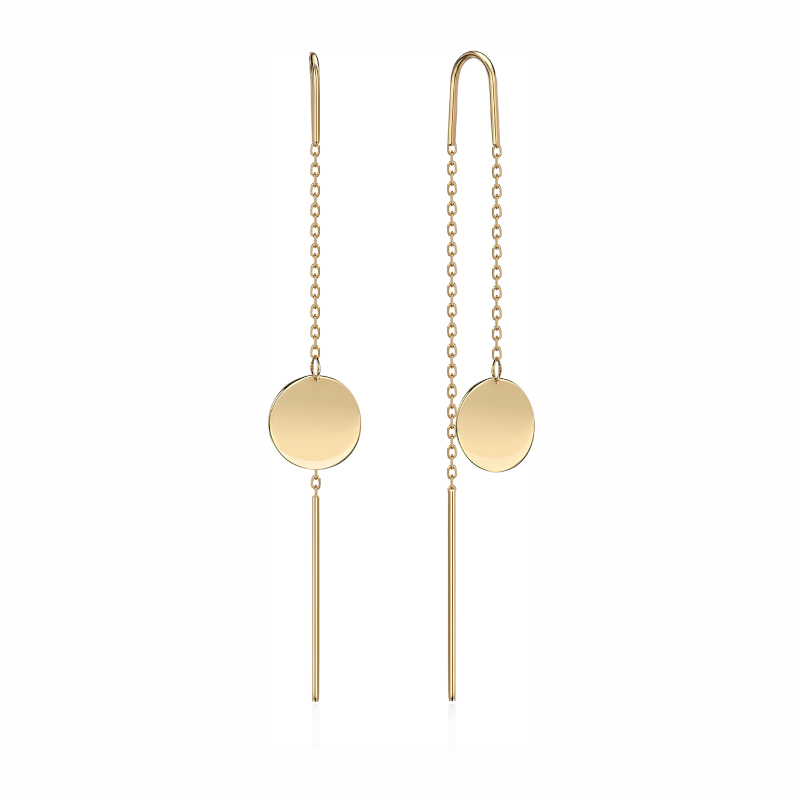 Серьги из желтого золота 585 пробы без вставок 01С0315353