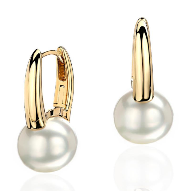 Серьги из желтого золота 585 пробы с жемчугом 01С3314808Г-2