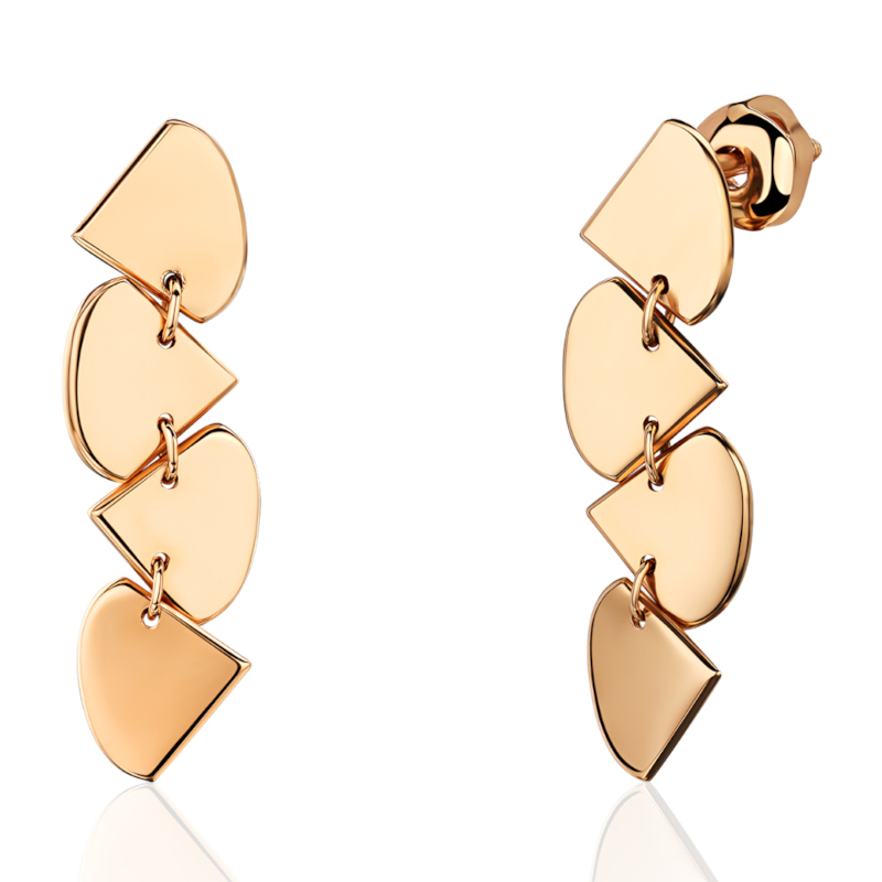 Серьги из красного золота 585 пробы без вставок 01С0115877