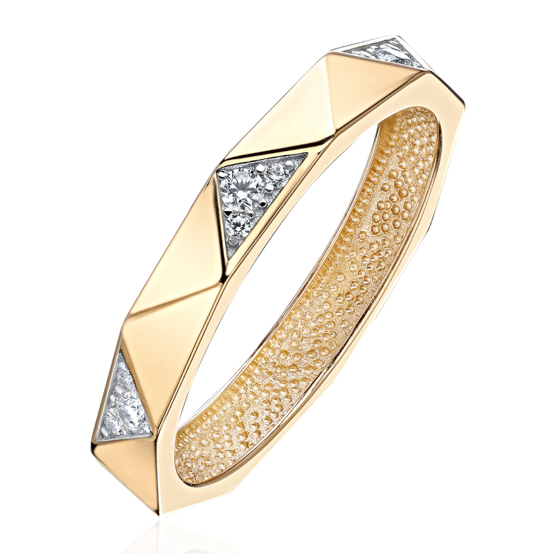 Кольцо из желтого золота 585 пробы с бриллиантами 01К6315221-17