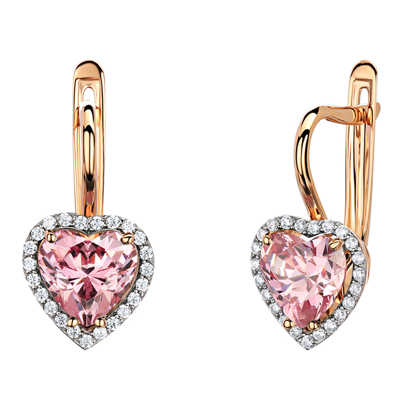 Серьги из красного золота 585 пробы с фианитами 01С2115343Р-2