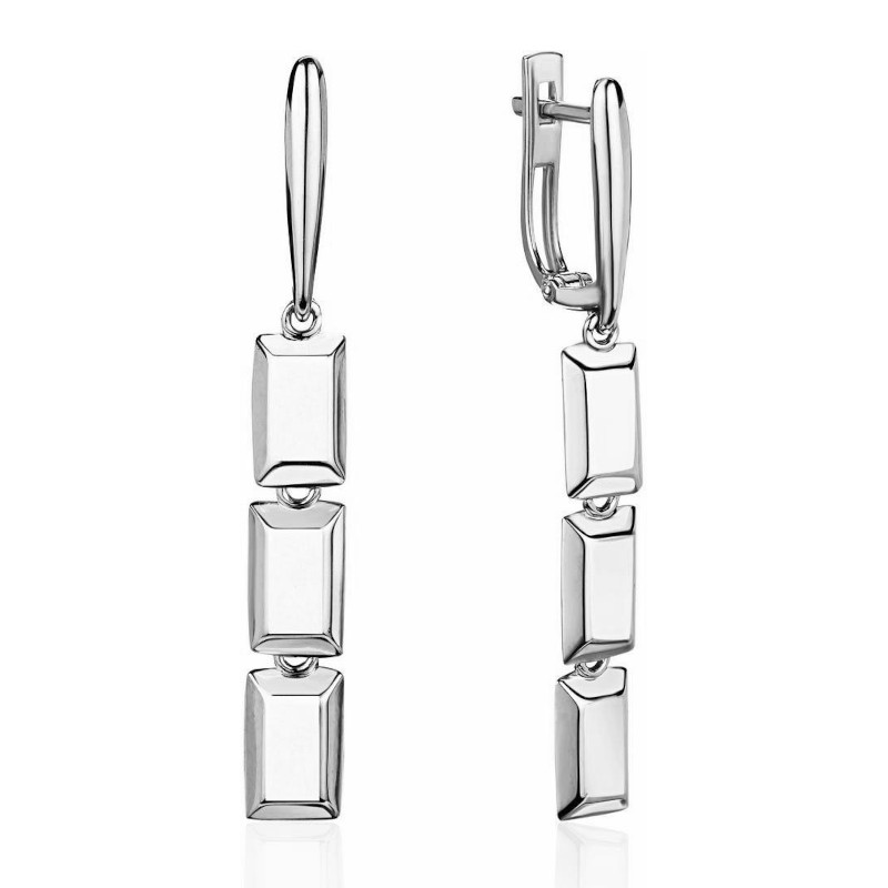Серьги из платины 585 пробы без вставок 01С0916046-585