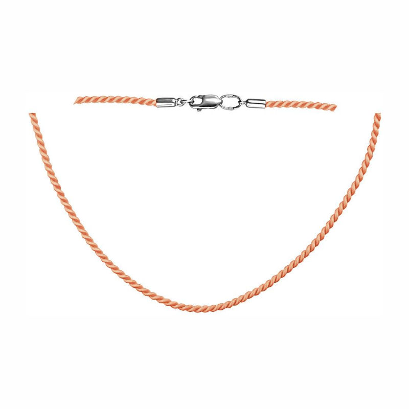 Колье из шелковой нити с замком из серебра 925 пробы 01Л051756-10