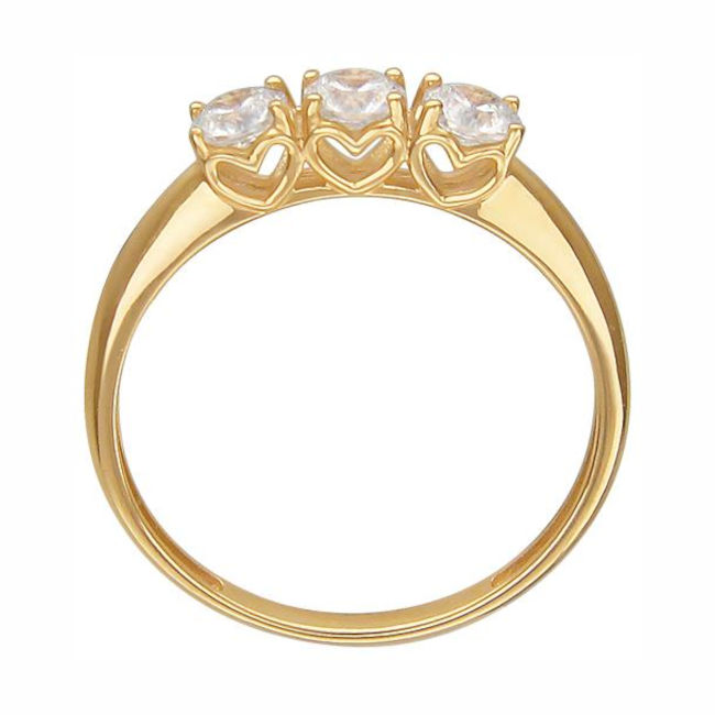 Кольцо из желтого золота 585 пробы с фианитами 01К139412