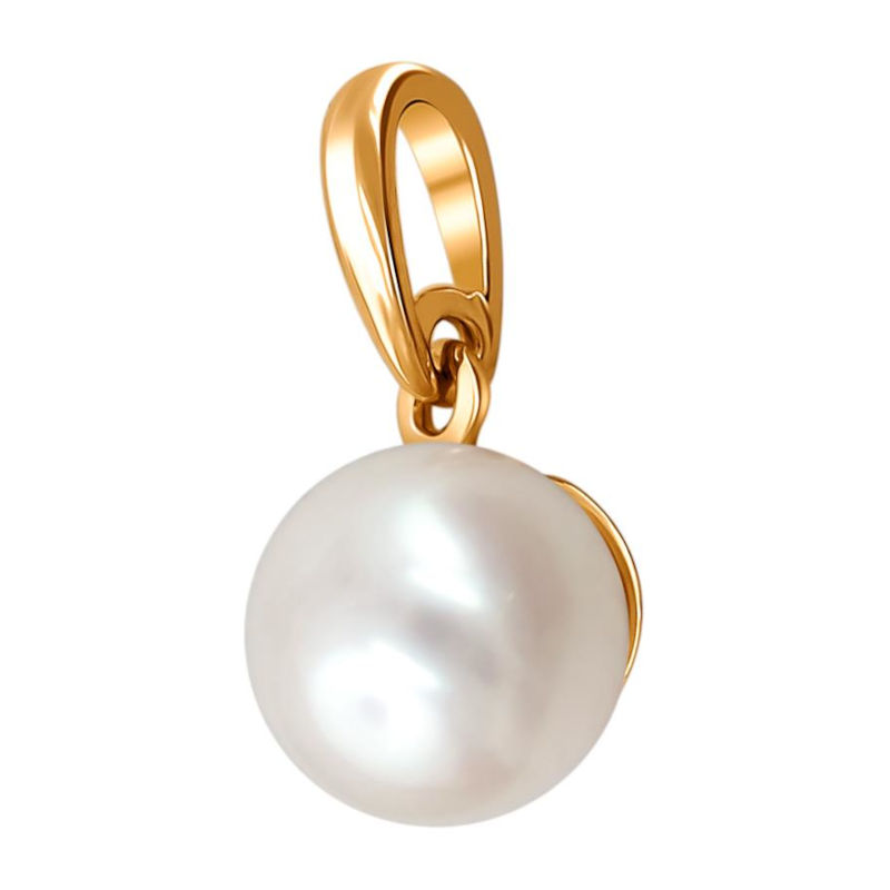 Подвеска из красного золота 585 пробы с жемчугом 01П3112014-1