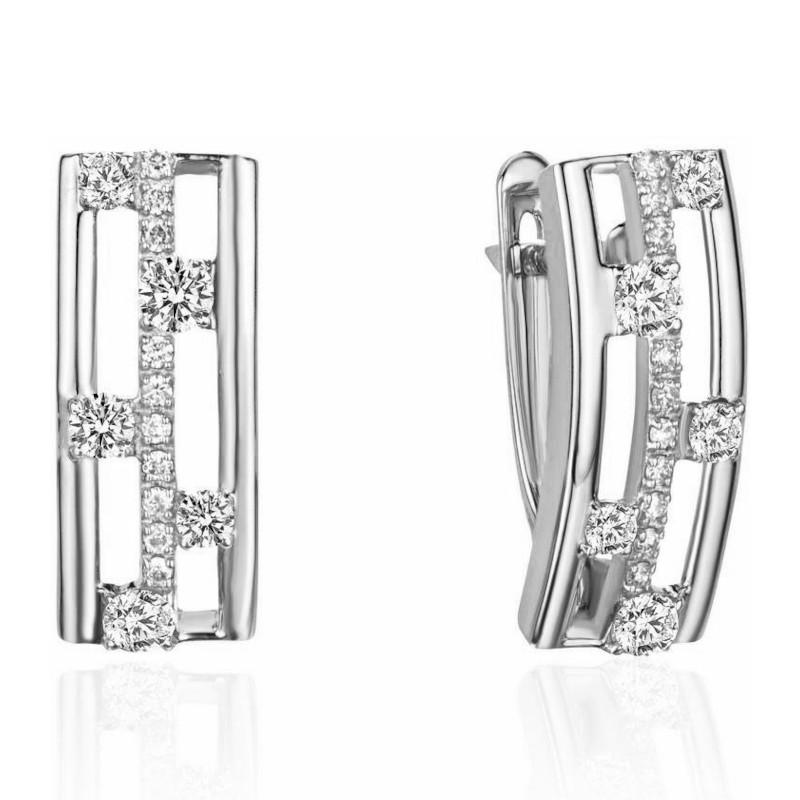 Серьги из платины 585 пробы с бриллиантами 01С6916830-585