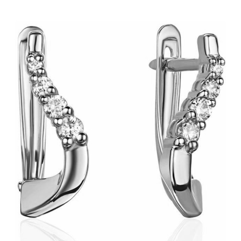 Серьги из платины 585 пробы с бриллиантами 01С6916893-585