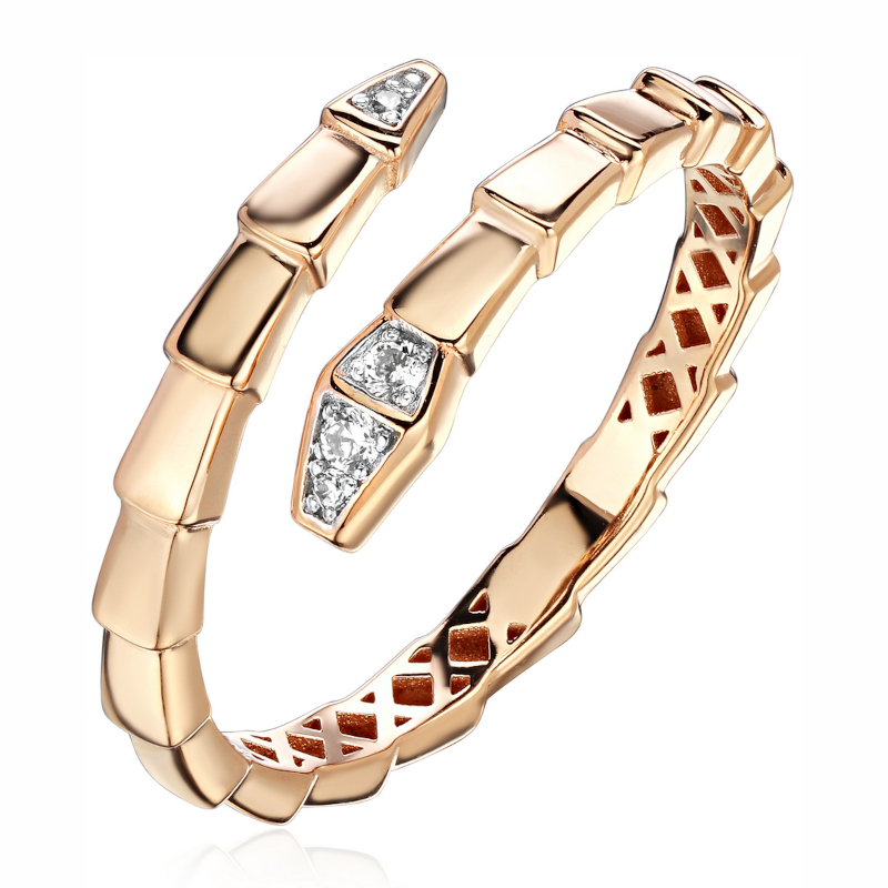 Кольцо из красного золота 585 пробы с фианитами 01К1115190Р Кольцо из красного золота 585 пробы с фианитами 01К1115190Р