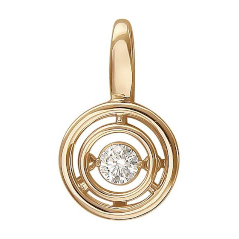 Подвеска из красного золота 585 пробы с фианитом 01П117961