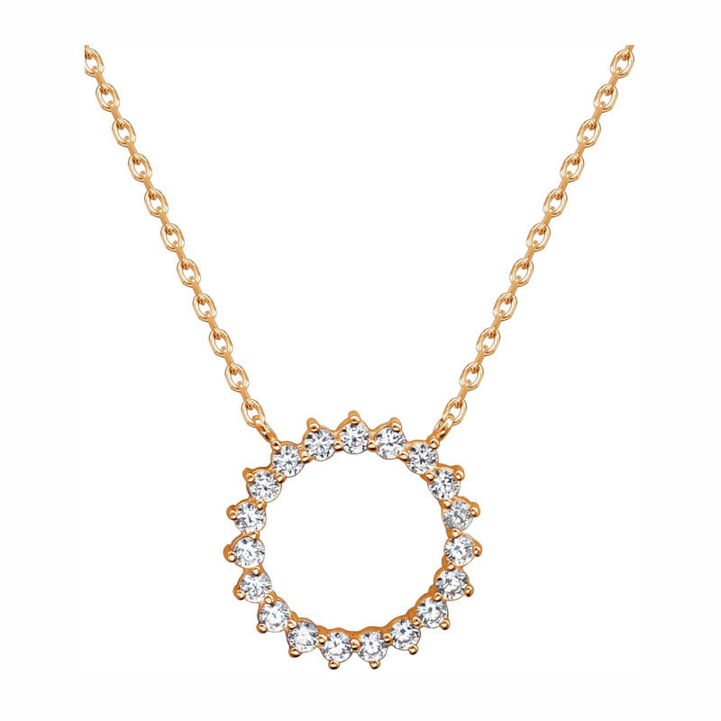 Колье из красного золота 585 пробы с фианитами 01Л111775