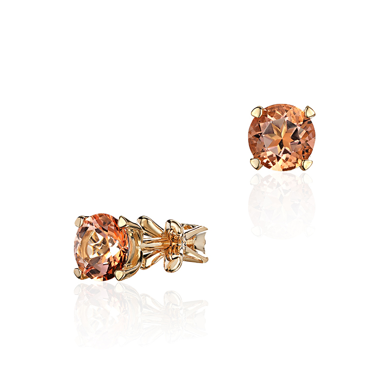 Серьги из желтого золота 585 пробы с топазами 01С338812-5 Серьги из желтого золота 585 пробы с топазами 01С338812-5