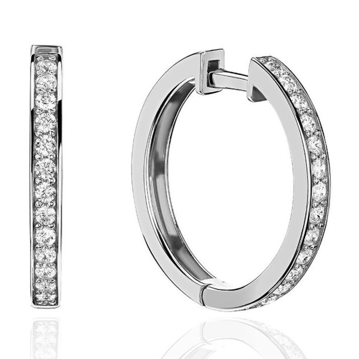 Серьги из белого золота 585 пробы с бриллиантами 01С6213918-17