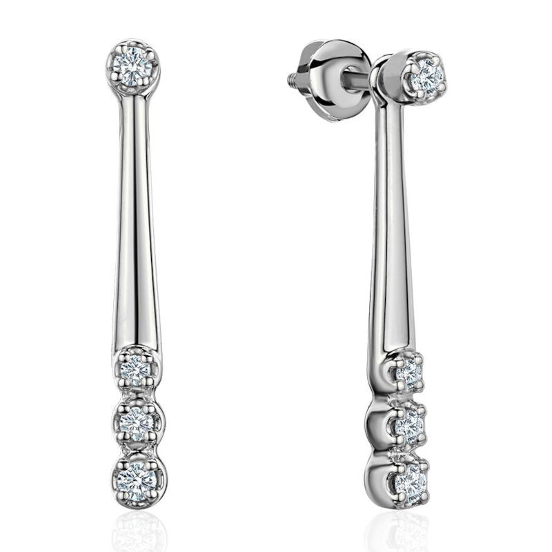 Серьги из платины 585 пробы с бриллиантами 01С6916828-585