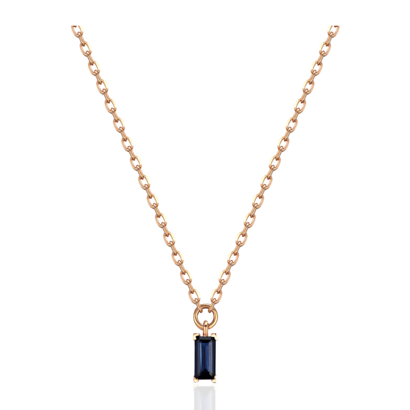 Колье из красного золота 585 пробы с наносапфиром 01Л212392-1