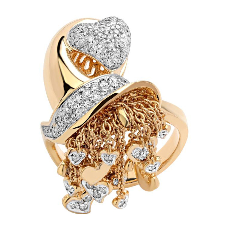 Кольцо из желтого золота 585 пробы с бриллиантами 01К6313297 Кольцо из желтого золота 585 пробы с бриллиантами 01К6313297