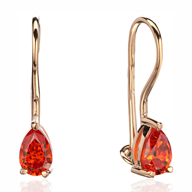 Серьги из красного золота 585 пробы с фианитами 01С214804-6