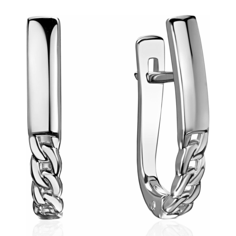 Серьги из платины 585 пробы без вставок 01С0915535-585