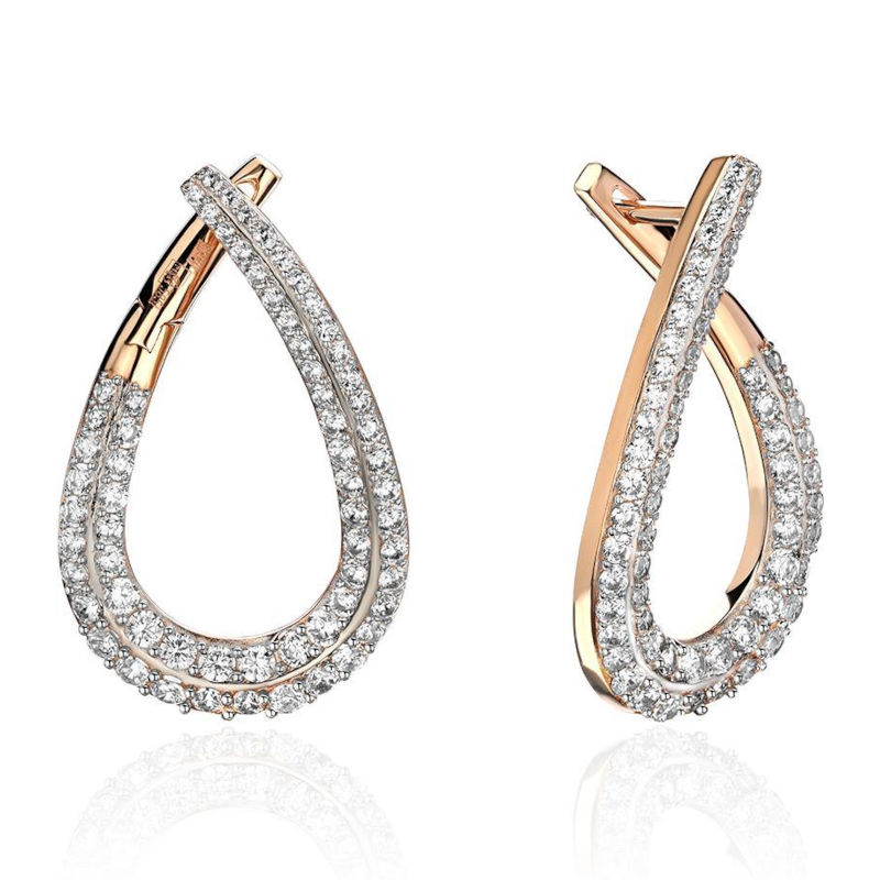 Серьги из красного золота 375 пробы с фианитами 01С1113779SР