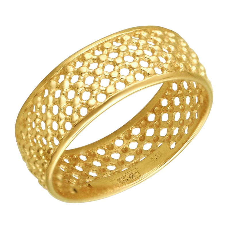 Кольцо из желтого золота 585 пробы без вставок 01К0311774