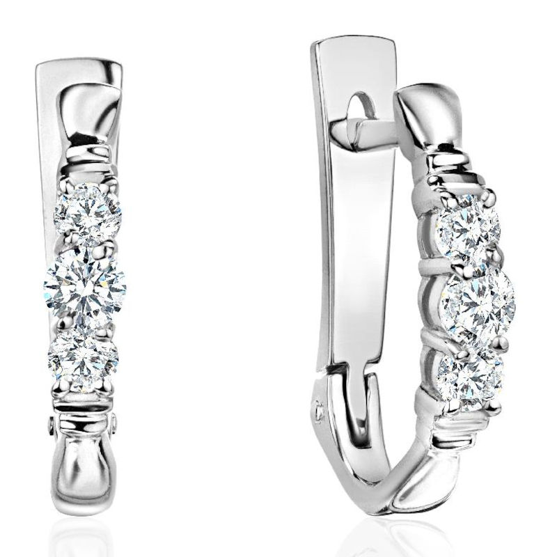 Серьги из платины 585 пробы с бриллиантами 01С695694-585