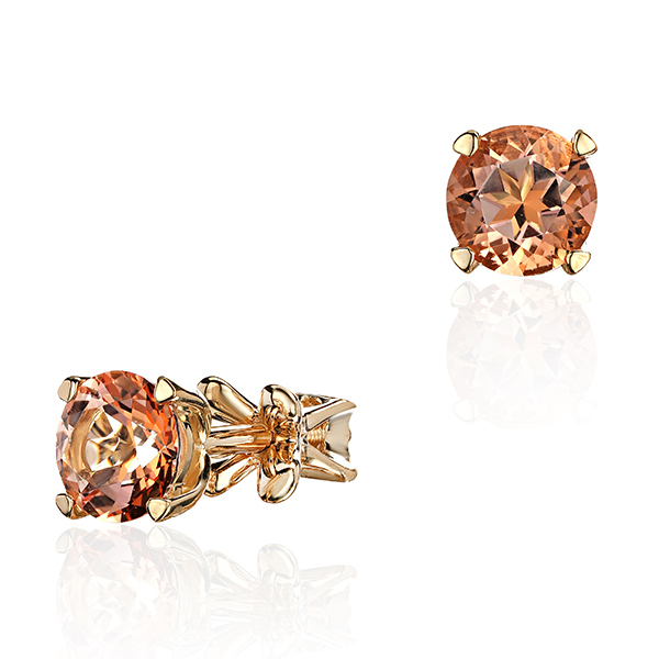 Серьги из желтого золота 585 пробы с топазами 01С338922-5