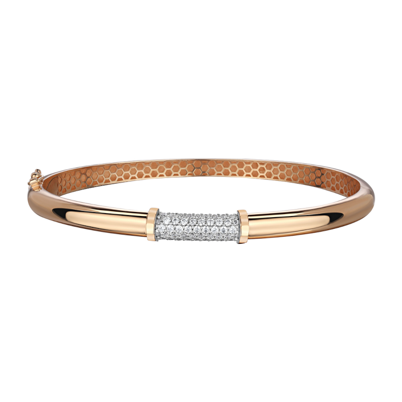 Браслет из красного золота 585 пробы с фианитами 01Б113692