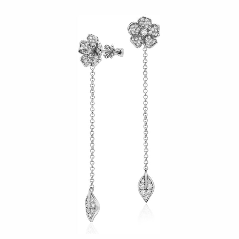Серьги из белого золота 585 пробы с бриллиантами 01С6213477