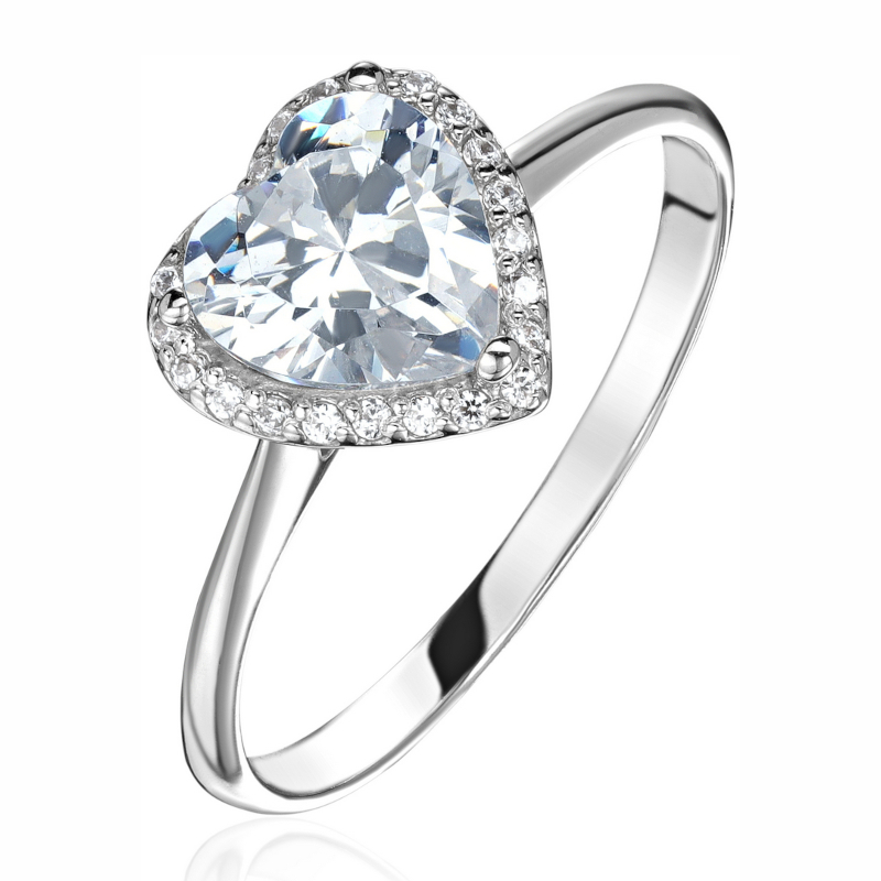 Кольцо из белого золота 585 пробы с фианитами 01К1212360