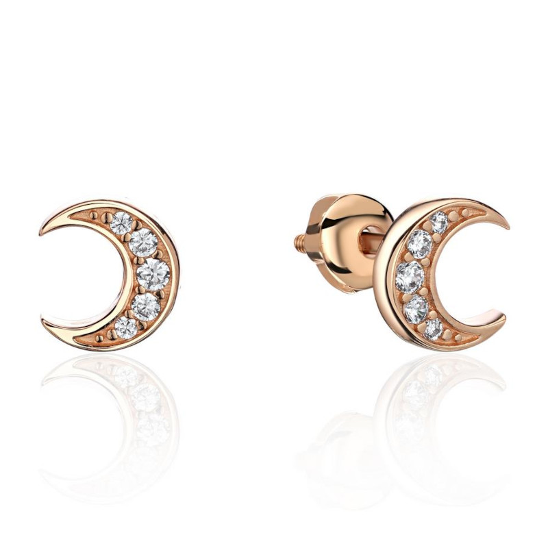 Серьги из красного золота 375 пробы с фианитами 01С1114625S