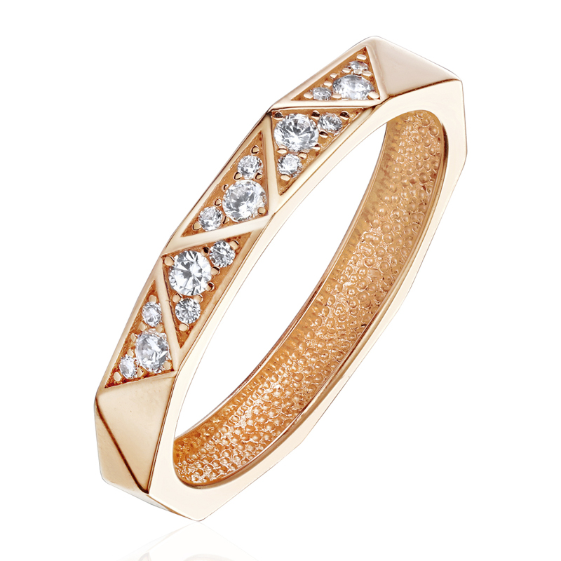 Кольцо из красного золота 375 с фианитами 01К1115220S