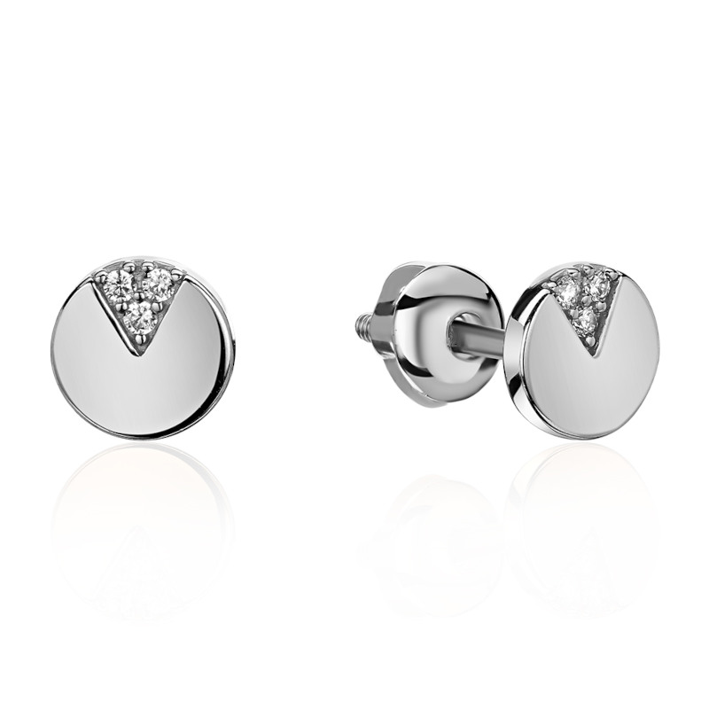 Серьги из белого золота 585 пробы с бриллиантами 01С6214518-17
