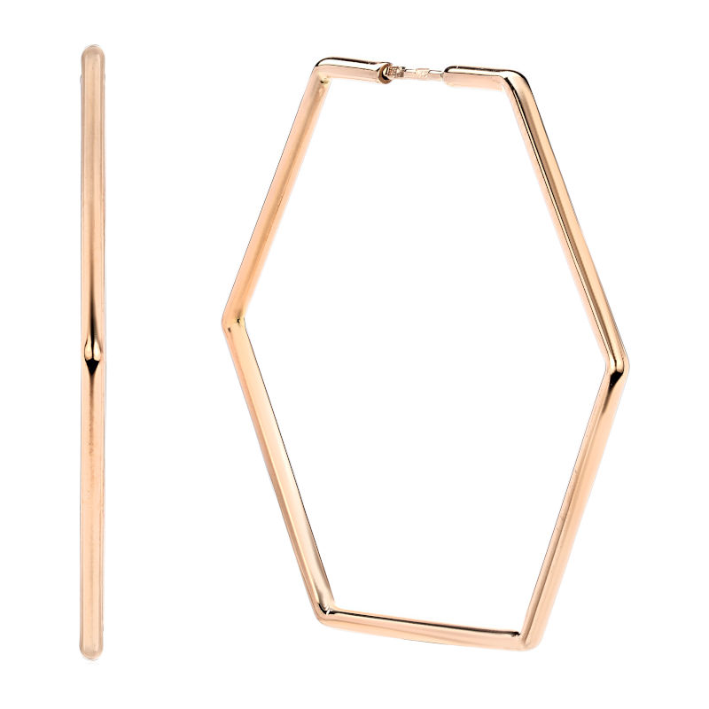 Серьги из красного золота 585 пробы без вставок 01С0114313