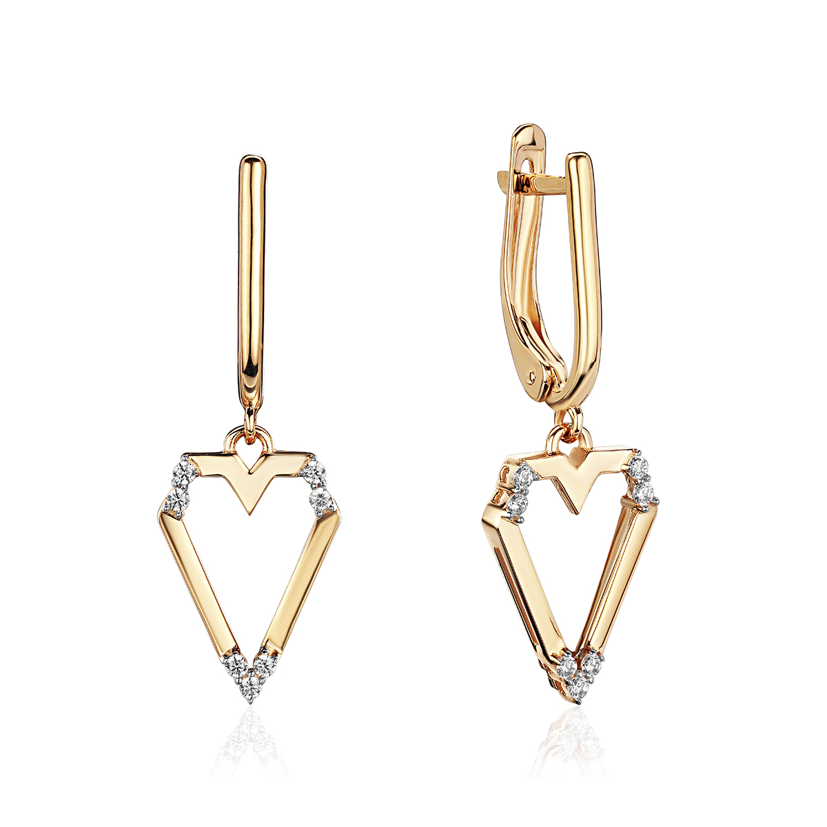 Серьги из красного золота 375 пробы с наносапфирами 01С1115495SР