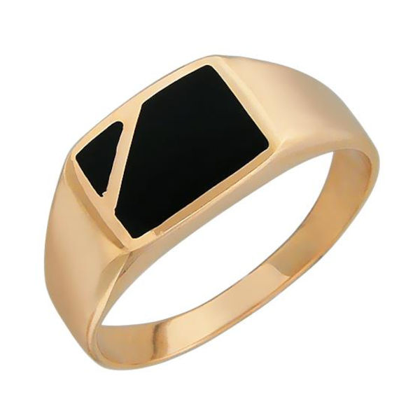 Кольцо из красного золота 585 пробы с агатами 01Т411612-1