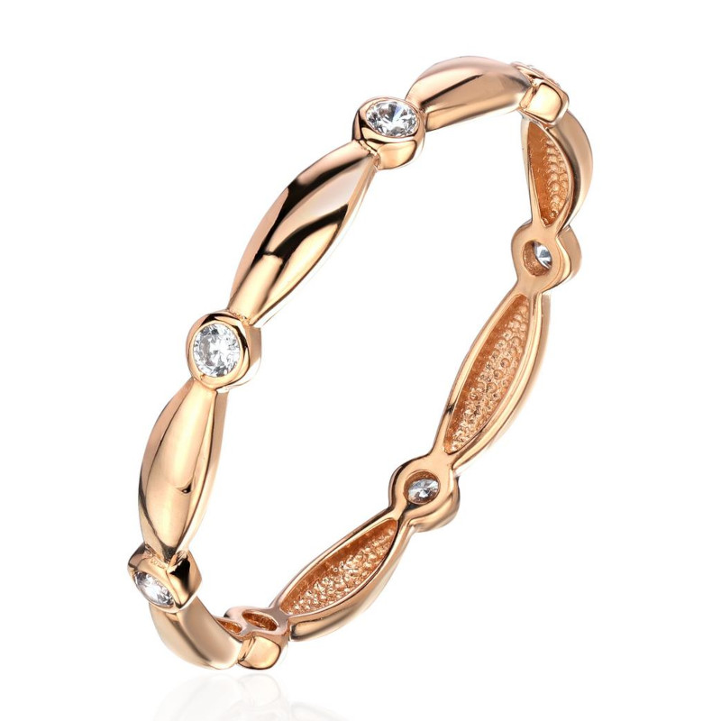 Кольцо из красного золота 375 пробы с фианитами 01К1114832S