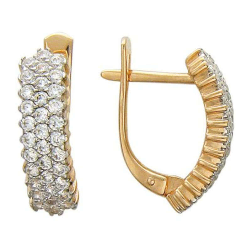 Серьги из красного золота 585 пробы с фианитами 01С115486 Серьги из красного золота 585 пробы с фианитами 01С115486