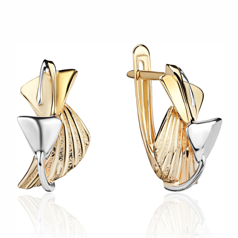 Серьги из желтого золота 585 пробы без вставок 01С0316093Р