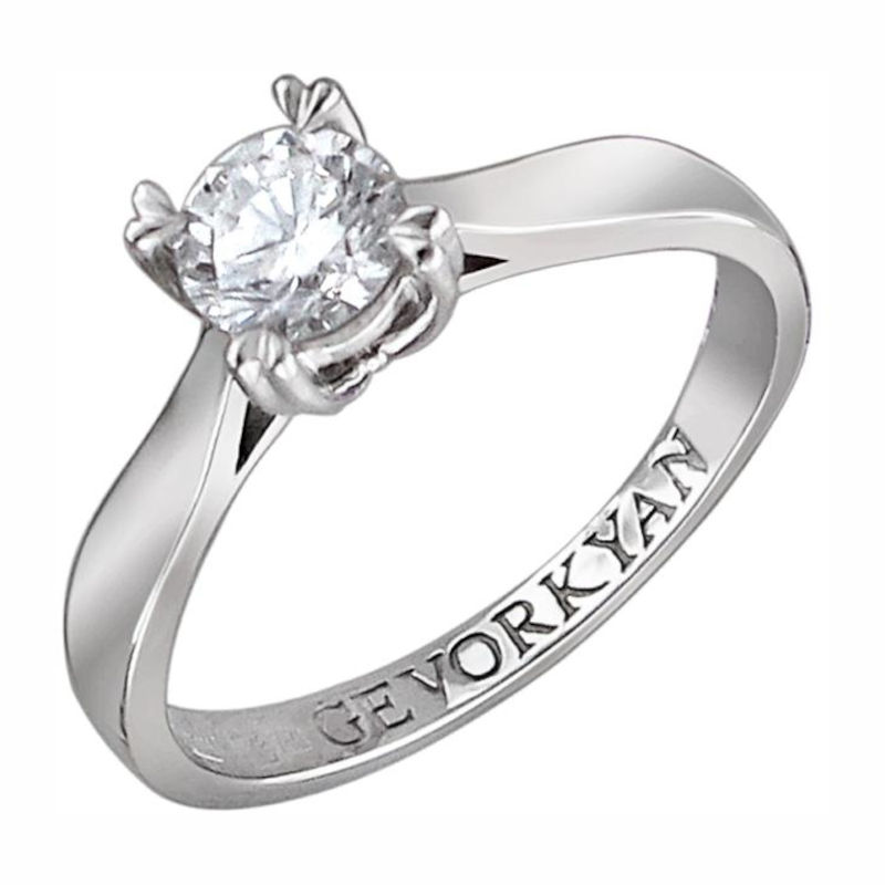 Кольцо из белого золота 585 пробы с бриллиантом 01К678922