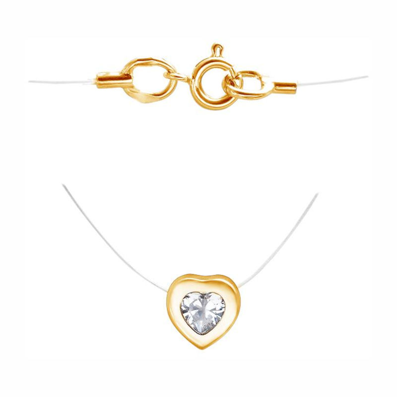 Колье из золоченого серебра 925 пробы с фианитом 01Л151721А