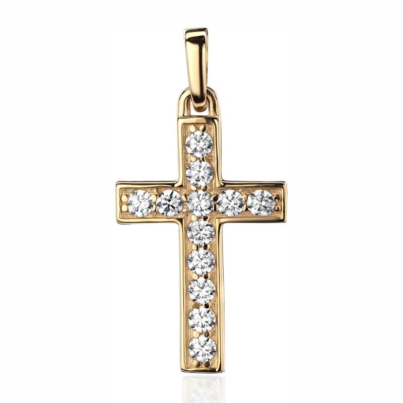 Подвеска из желтого золота 585 пробы с фианитами 01Р131129