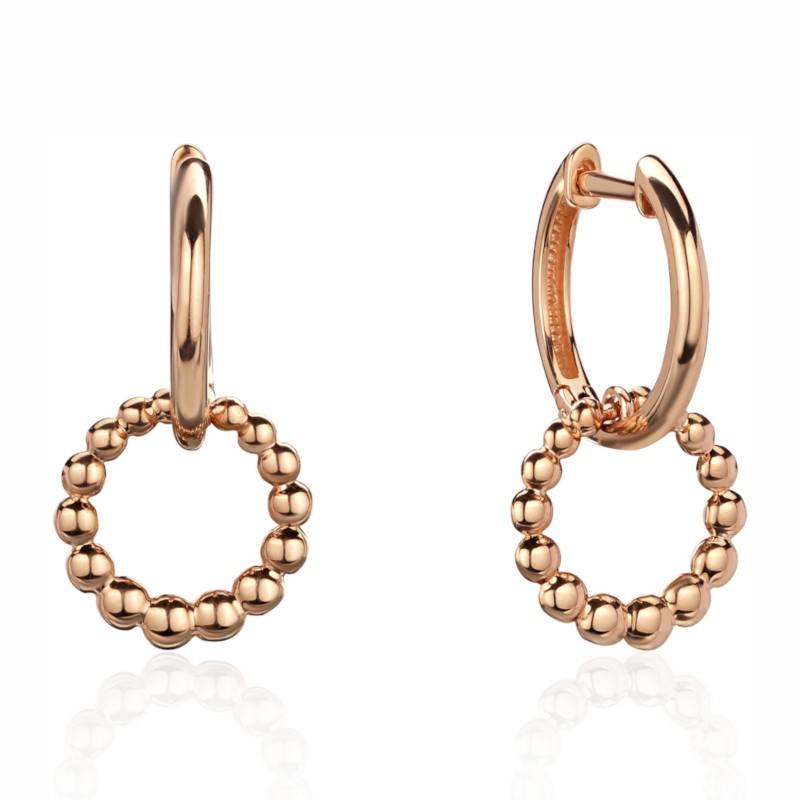 Серьги из красного золота 585 пробы без вставок 01С0114822